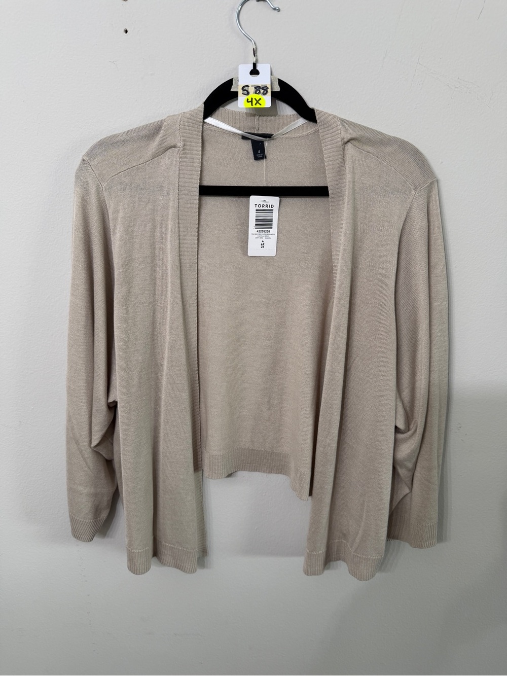 Women’s Torrid Chateau Grey Open-Front Draped Cardigan Size 4 NWT